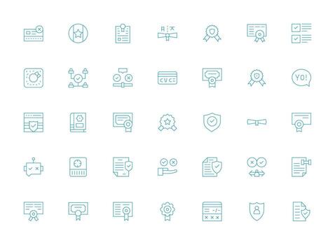 35 Light Line Designs for Validation Icons UI-Ready Icon Collection vector