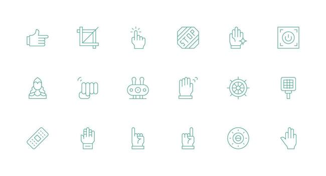 mando incluso 18 mínimo línea ilustraciones funcional icono serie vector