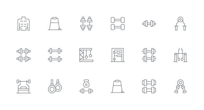 18 Minimal Line Designs for Bodybuilding Icons Interface Icon Collection for Daily Projects vector
