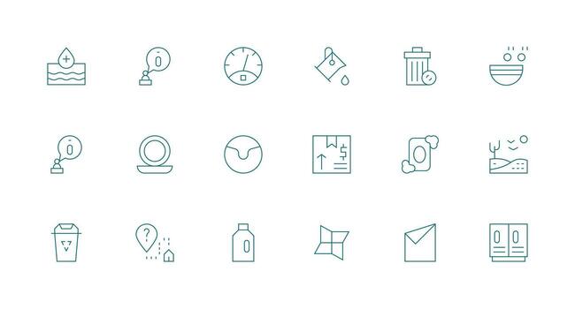 18 Minimal Line Style Icons from Empty Collection UI-Ready Icon Collection vector