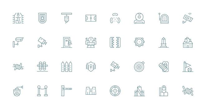 32 Icons for Perimeter in Thin Line Format Modern Icon Set vector
