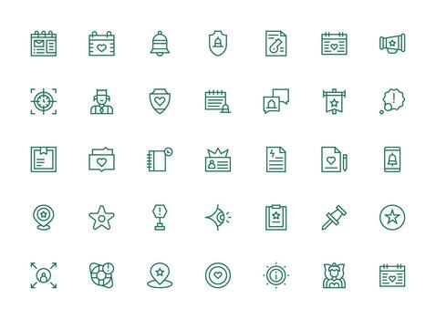 35 Icons for Important in Regular Clean Line Format Versatile Icon Collection for Designers vector