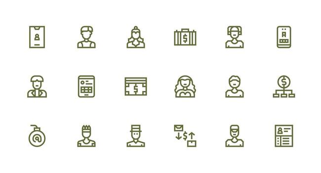 Account Set with 18 Strong Stroke Line Icons Modern Icon Set vector