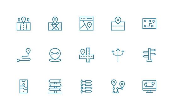15 Regular Line Vectors for Directions Theme High-Resolution Icons for Any Platform