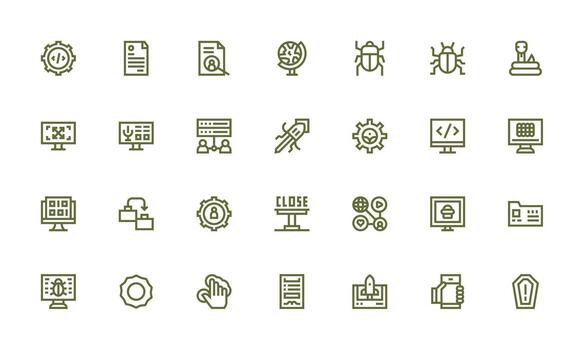Application featuring 28 Icons in Bold Line Design Multi-Style Icon Collection vector