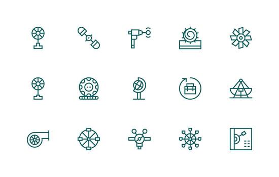 Regular Line Style Rotating Icons with 15 Vectors Icons Built for Visual Consistency Pack