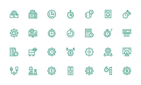 28 Bold Line Style Icons from Efficiency Collection Functional Icon Series vector