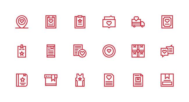 fuerte carrera línea estilo marcado íconos con 18 vectores lleno icono biblioteca para ui diseñadores