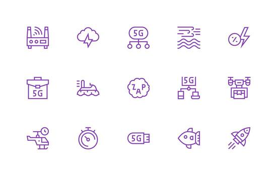 velocidad conjunto con 15 regular línea íconos interfaz icono colección para diario proyectos vector