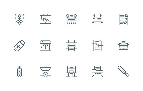 Copy featuring 15 Icons in Regular Line Design Simple Icon Pack vector