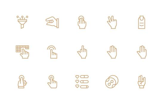 Select Icon Set with 15 Regular Line Graphics Simplified Icon Pack for Visual Tools vector