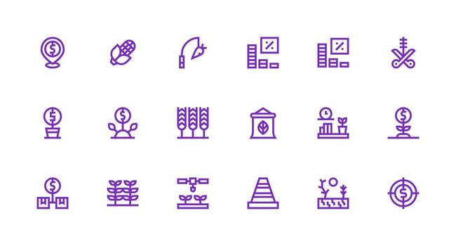 Yield featuring 18 Icons in Strong Stroke Line Design Well-Structured Icons for Creative Use vector