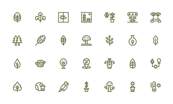 Environment featuring 28 Icons in Bold Line Design Well-Structured Icons for Creative Use vector