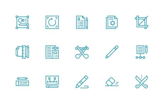 editar diseño íconos presentando 15 en regular línea estilo equilibrado icono conjunto para funcional diseño vector