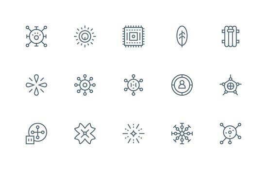 central visual paquete conteniendo 15 regular línea íconos escalable íconos para todas temas vector