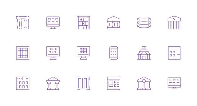 18 mínimo línea vectores para columnas tema organizado glifo íconos para rápido diseño