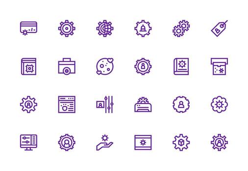 Customization Icon Collection with 24 Thick Line Line Designs Icon Set for Web vector