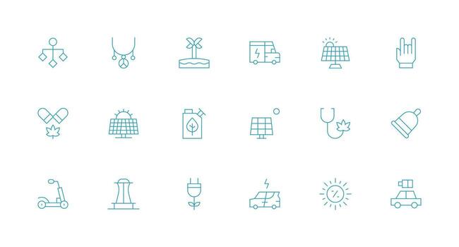 18 Minimal Line Vectors for Alternative Theme Modern Line and Glyph Icon Series
