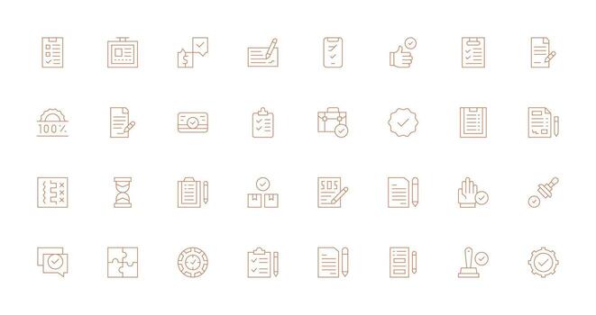 32 Icons for Complete in Thin Line Format Flat Icon Set vector