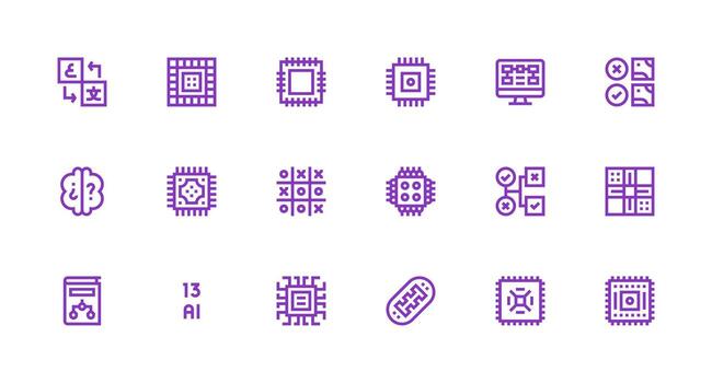 Logic Visual Pack containing 18 Strong Stroke Line Icons Interface Icons for Daily Use vector
