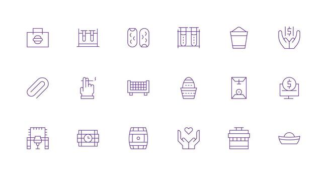 18 Minimal Line Style Icons from Holding Collection Simplified Icon Pack for Visual Tools vector