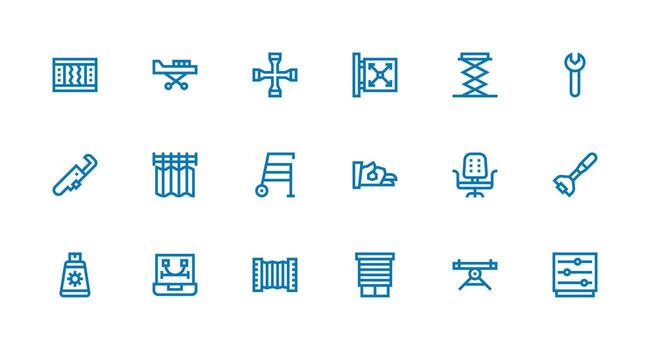 18 fuerte carrera línea estilo íconos desde ajustable colección núcleo icono colección para diario Tareas vector