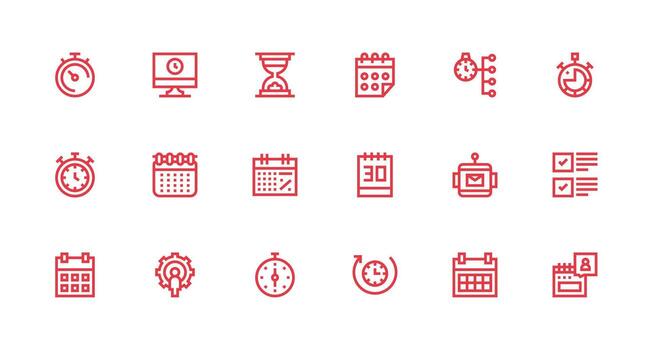 tarea administración conjunto con 18 fuerte carrera línea íconos básico icono serie vector