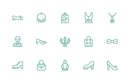 15 regular línea estilo íconos desde elegante colección diseño Listo icono conjunto para equipos vector