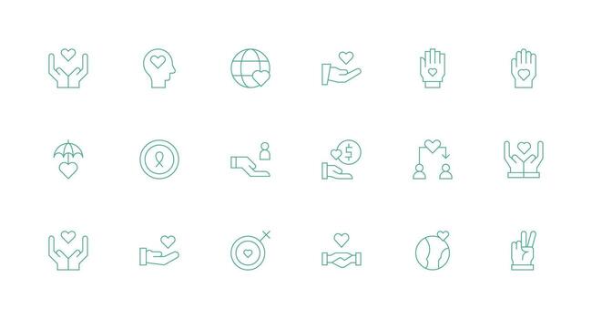 Minimal Line Icons from Empathy Set with 18 Vectors Creative Icon Set