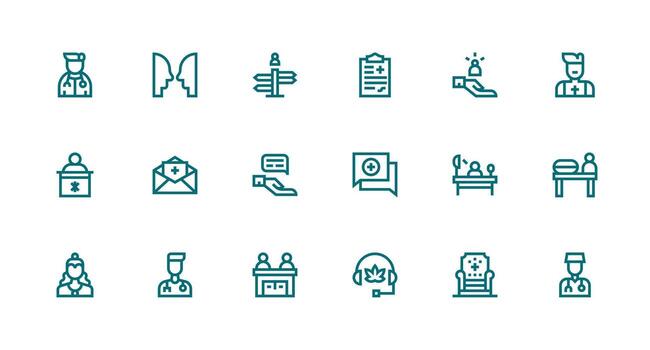 Strong Stroke Line Style Consultation Icons with 18 Vectors Customizable Icon Series for Mobile Screens