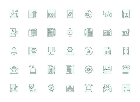 actualizar visual paquete conteniendo 35 ligero línea íconos todas dispositivo compatible icono conjunto vector