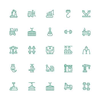 medio carrera contorno íconos desde levantamiento conjunto con 25 vectores píxel Perfecto íconos para moderno aplicaciones