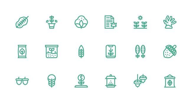 18 Icons for Seed in Strong Stroke Line Format Icon Collection Set vector