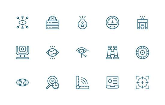 15 Regular Line Icons for Monitoring Graphics Balanced Icon Set for Functional Design vector