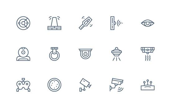15 Icons for Detection in Regular Line Format Organized Icon Pack for Quick Access vector
