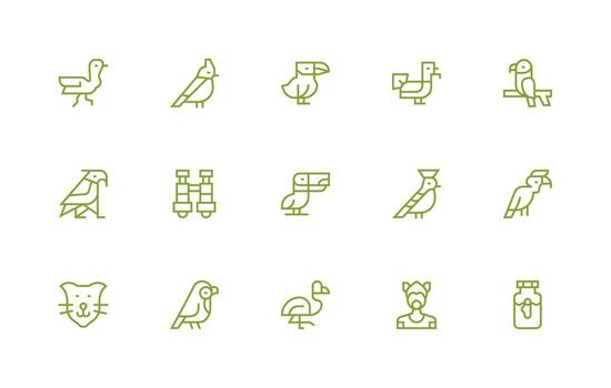 15 Regular Line Icons for Zoology Graphics All Device Compatible Icon Set vector