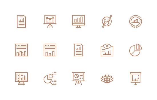 Regular Line Style Trends Icons with 15 Vectors Interface Icon Collection