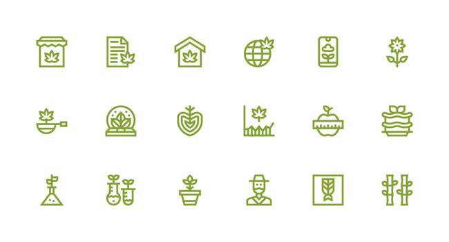 18 fuerte carrera línea vectores para cultivo tema ui y ux enfocado icono colección