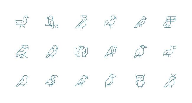 Feathered featuring 18 Icons in Minimal Line Design Functional Icon Series vector