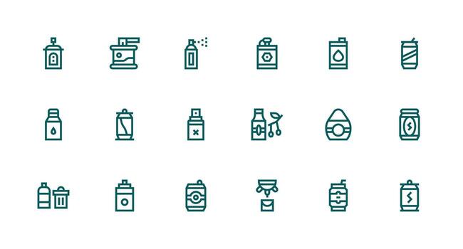 18 Icons for Can in Strong Stroke Line Format Interface Icons for Daily Use vector