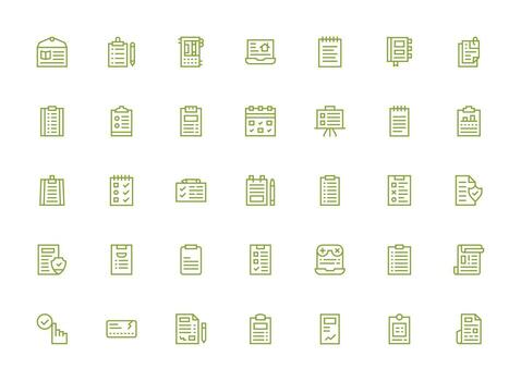 35 Lista de Verificación íconos en regular limpiar línea estético escalable íconos para multiplataforma interfaces vector