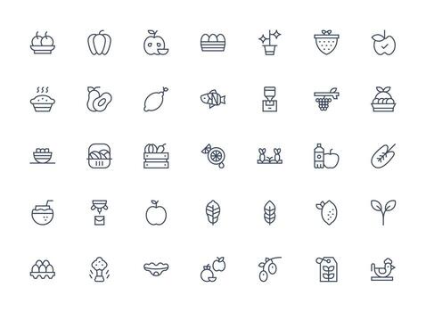 Fresco diseño íconos presentando 35 en regular limpiar línea estilo neutral estilo íconos para ninguna proyecto vector