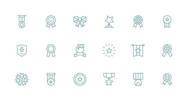 distinción icono conjunto con 18 mínimo línea gráficos esencial icono colección vector