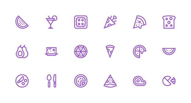 rebanada diseño íconos presentando 18 en fuerte carrera línea estilo esencial íconos para rápido ui edificio vector