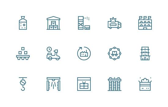 Logistic Visual Pack containing 15 Regular Line Icons Design Ready Icon Set for Teams vector