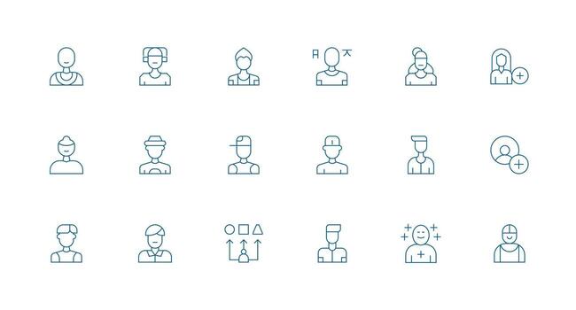Signup Design Icons featuring 18 in Minimal Line Style Minimal Icon Set for Interface Projects vector
