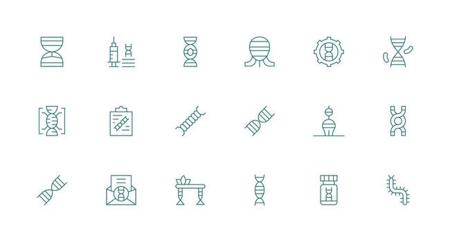 18 Minimal Line Vectors for Gene Theme Multi-Purpose Icon Set
