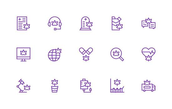 15 Regular Line Icons for Marijuana Graphics All-Purpose Icon Design Pack vector