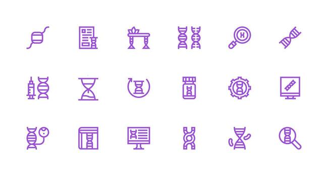 Strong Stroke Line Icons from Genetic Set with 18 Vectors Digital Product Icons for Fast Delivery