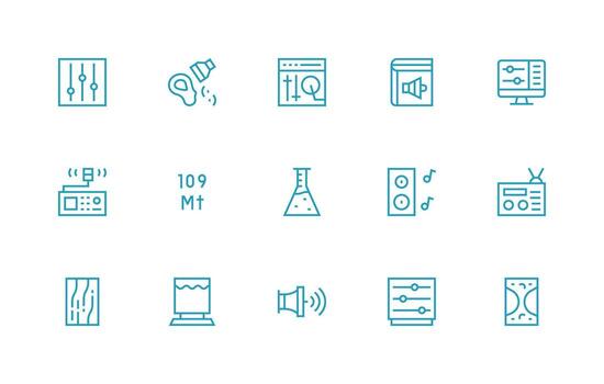 15 Regular Line Designs for Volume Icons User Interface Icons for Digital Products vector